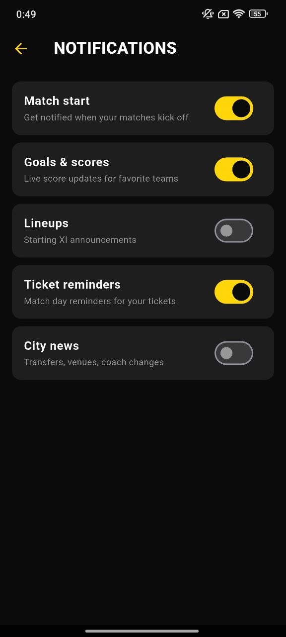 SCity Arena Pulse match detail screen